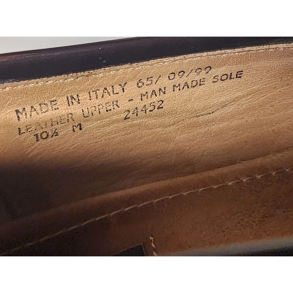 Bostonian Florentine Croc Insert Burgundy Tassel Loafer Vintage Size 10.5 Italy